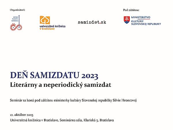 Obrázok programu seminára Deň samizdatu 2023